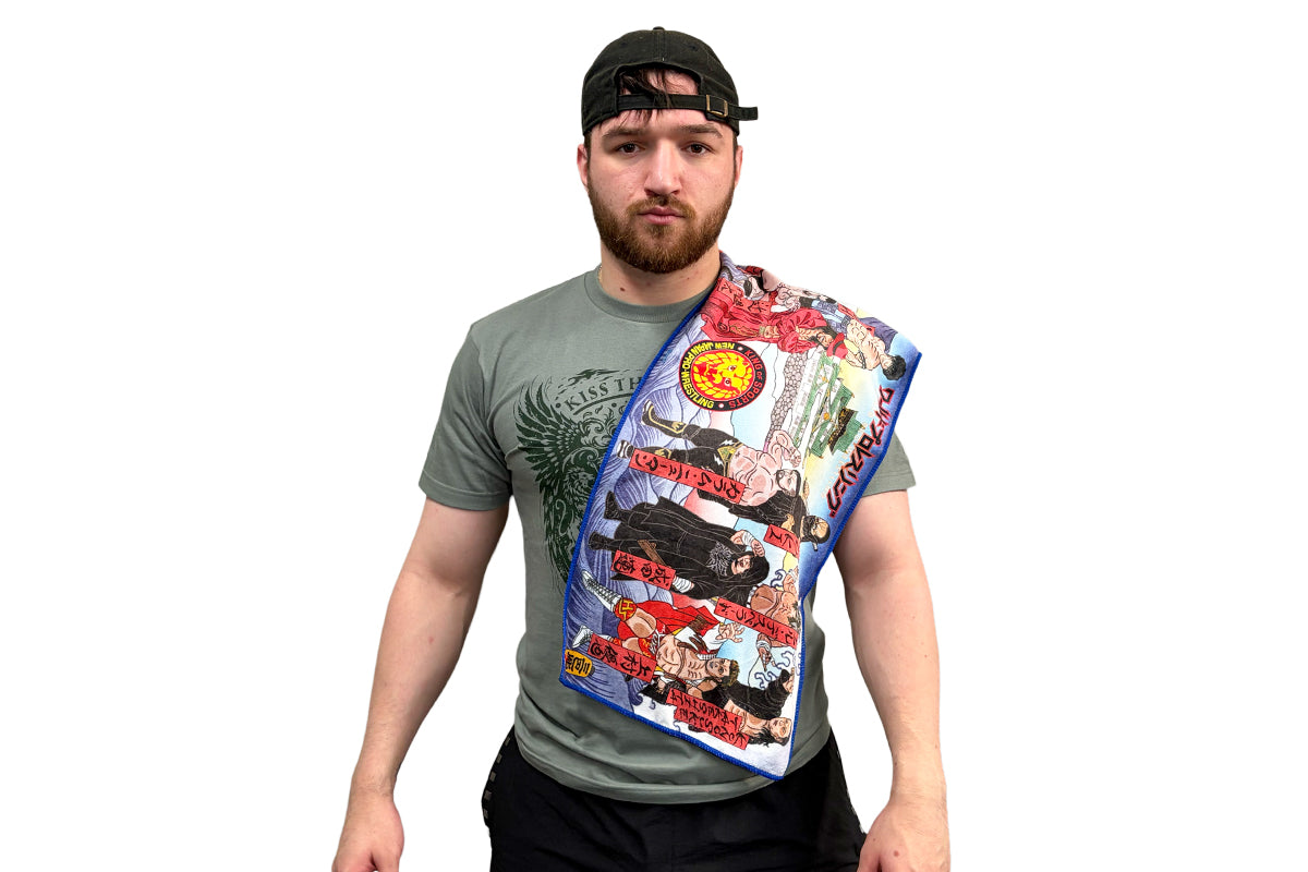 ワールドプロレスリング 浮世絵風フェイスタオル