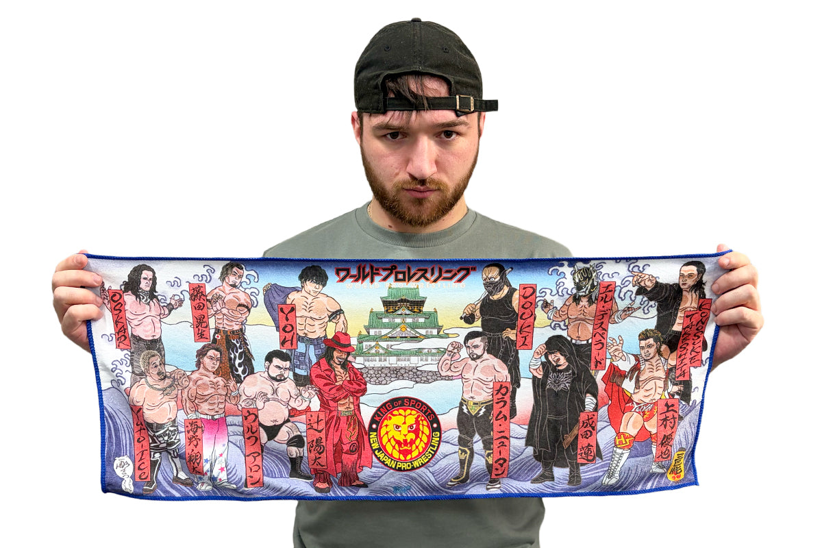 ワールドプロレスリング 浮世絵風フェイスタオル