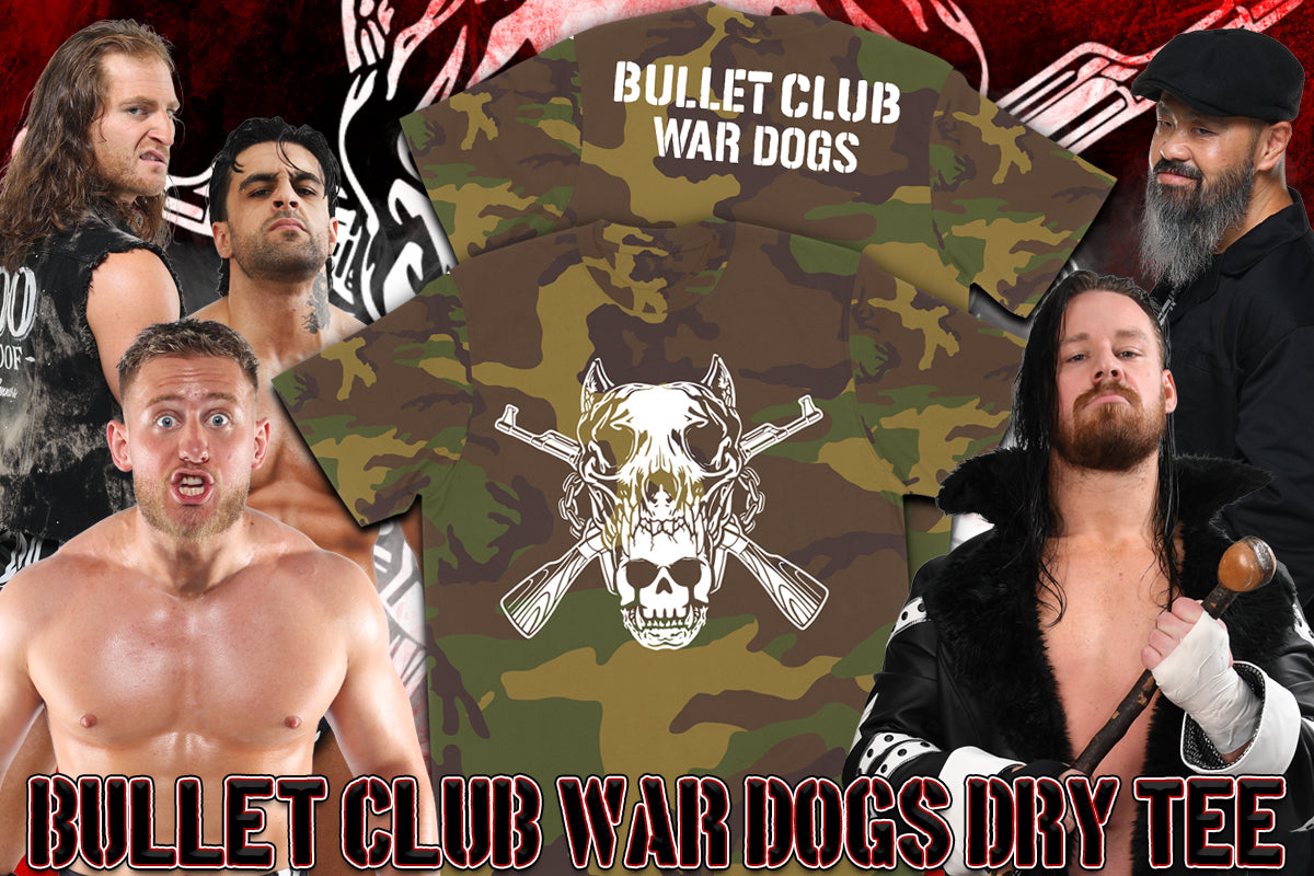 BULLET CLUB WAR DOGS ドライTシャツ（ウッドランドカモ）