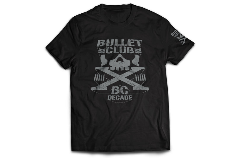 BULLET CLUB「BC DECADE」Tシャツ（ブラック×シルバー）
