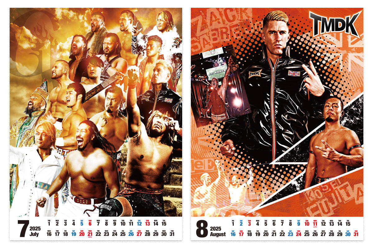 2025年 新日本プロレス カレンダー（壁掛けタイプ）