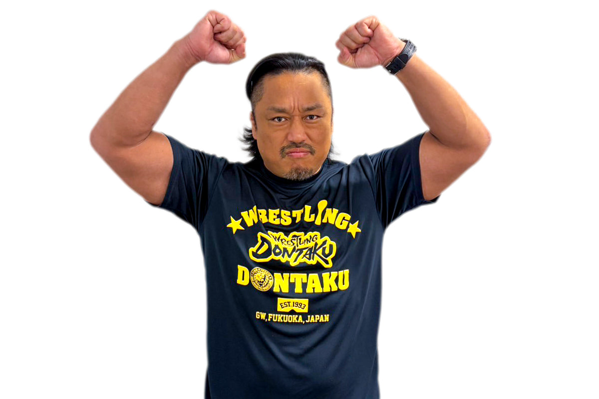 レスリングどんたく 2026 大会記念ドライTシャツ（ネイビー×イエロー）