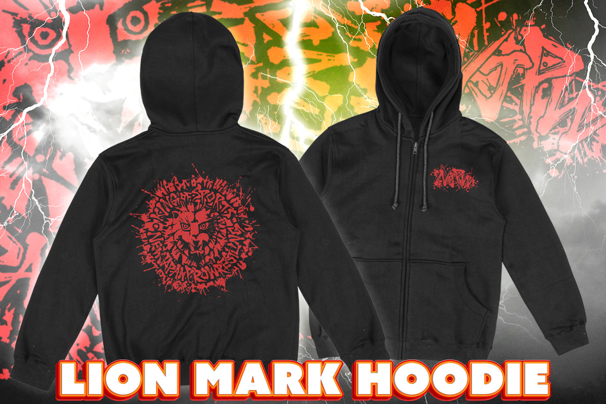 ライオンマーク ジップアップパーカー（2025・ブラック×レッド）