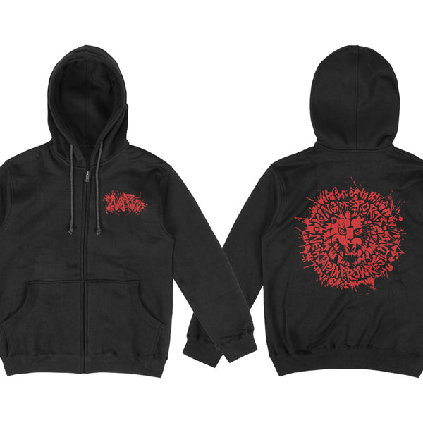ライオンマーク ジップアップパーカー（2025・ブラック×レッド）