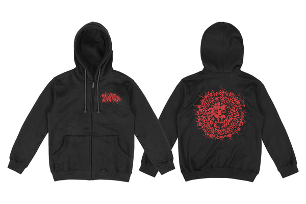 ライオンマーク ジップアップパーカー（2025・ブラック×レッド）