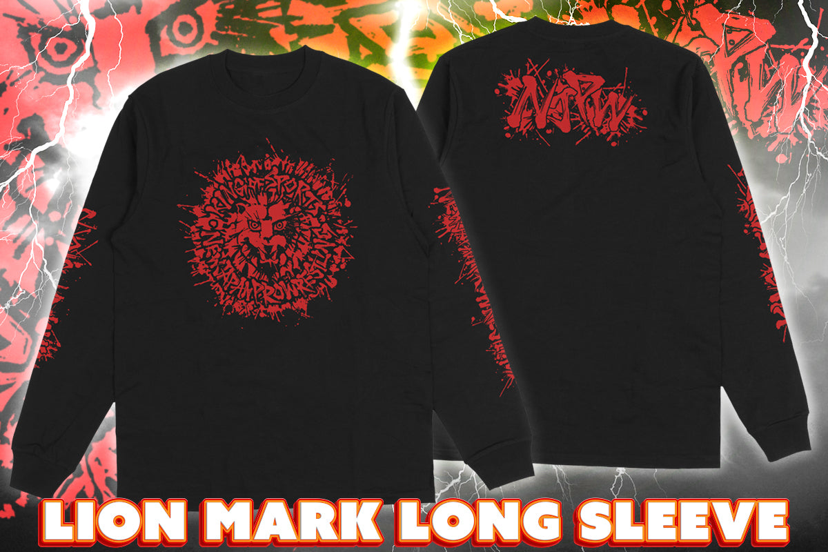 ライオンマーク ロングスリーブ（2025・ブラック×レッド）