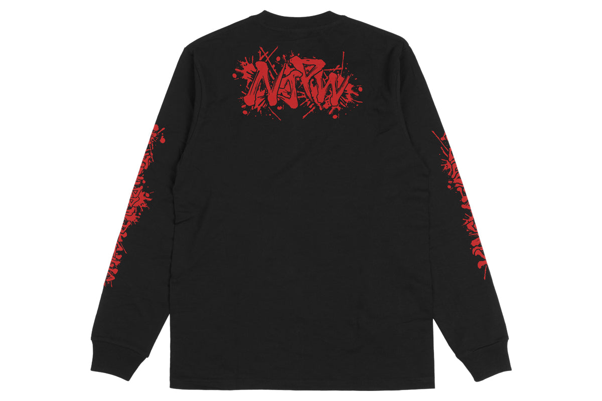 ライオンマーク ロングスリーブ（2025・ブラック×レッド）