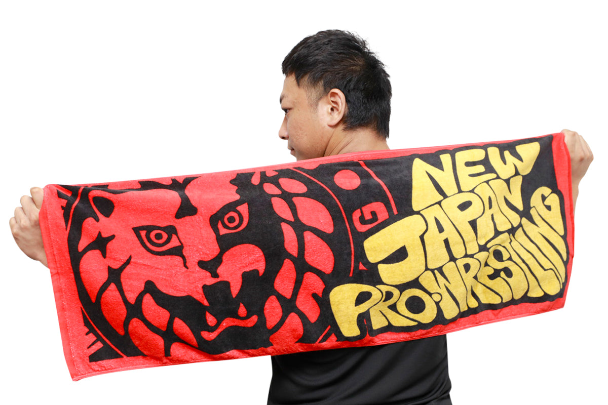 なりきりプロレスセット　ライオンマークTシャツ　ビッグバスタオル ライオンマーク スポーツタオル（ブラック×レッド×ゴールド・2025）