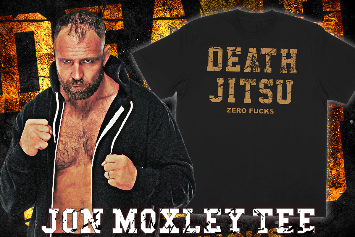 ジョン・モクスリー「DEATH JITSU」Tシャツ（ブラック×ゴールド）