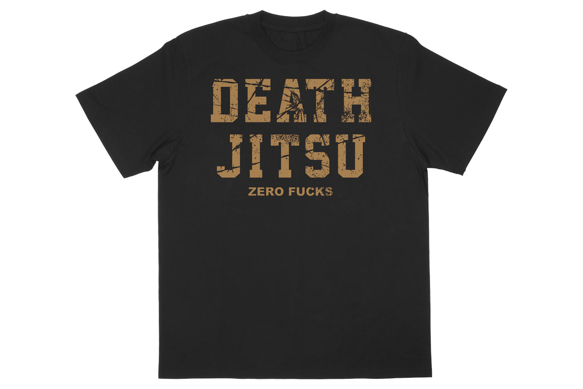 ジョン・モクスリー「DEATH JITSU」Tシャツ（ブラック×ゴールド）