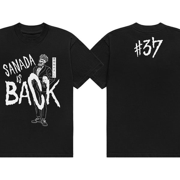 SANADA「SANADA IS BACK」Tシャツ（ブラック×ホワイト）
