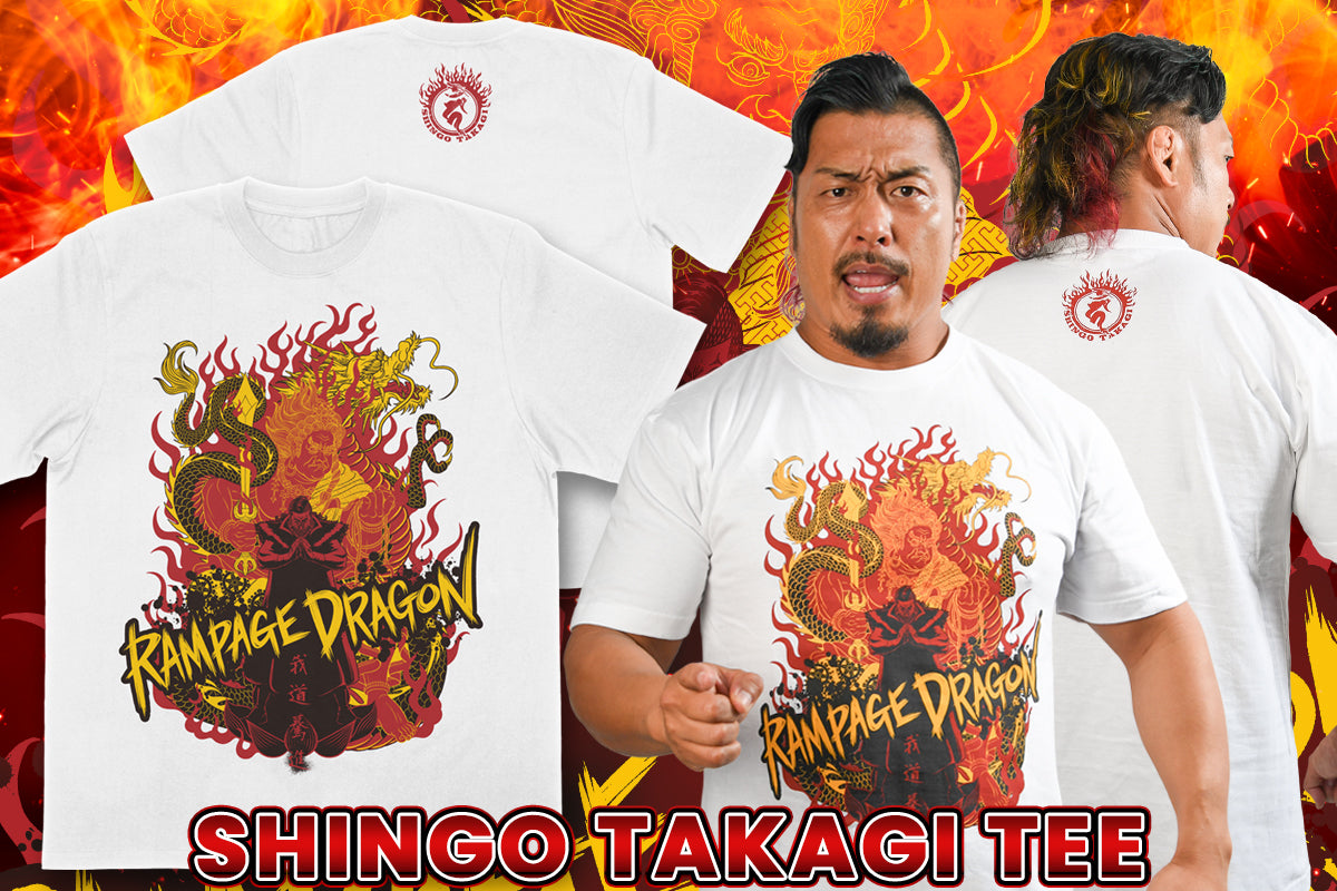 鷹木信悟「不動龍」Tシャツ（ホワイト）