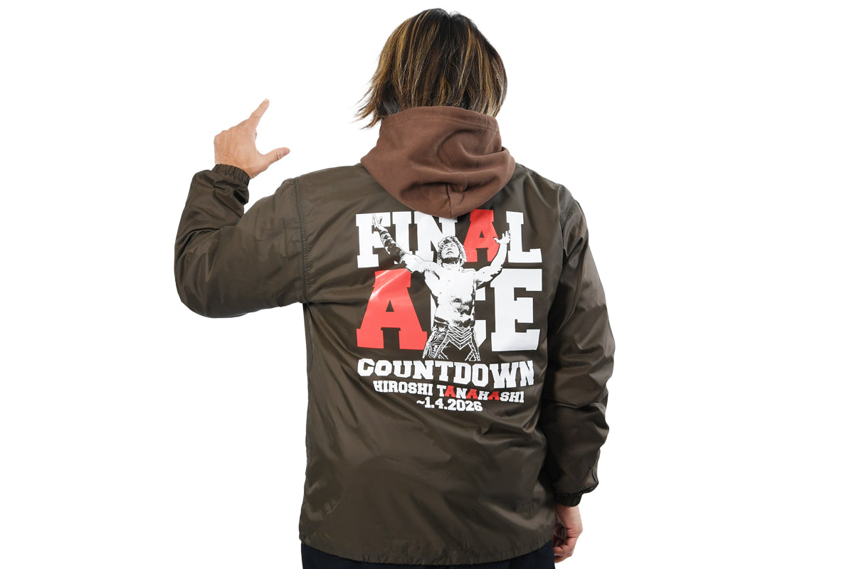 棚橋弘至「FINAL ACE COUNTDOWN」コーチジャケット（シールブラウン）