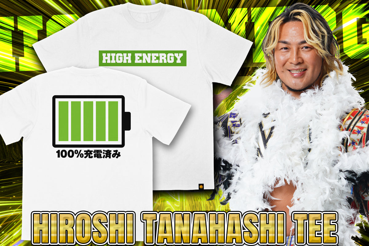 棚橋弘至「HIGH ENERGY」Tシャツ（2024・ホワイト×ライトグリーン）