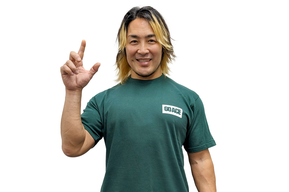 棚橋弘至「GO ACE」Tシャツ（アイビーグリーン）