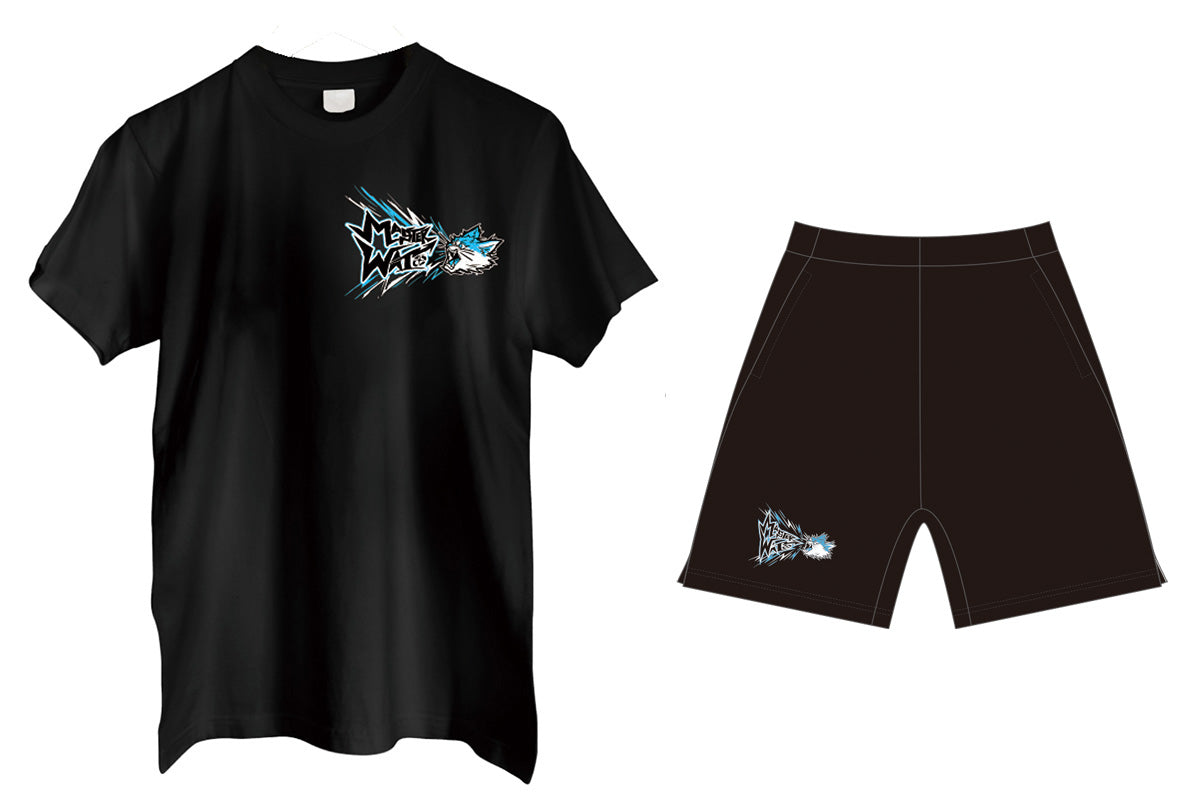 【8月中旬以降お届け】マスター・ワト「ストリートロゴ」Tシャツ＆ハーフパンツセット（ブラック）