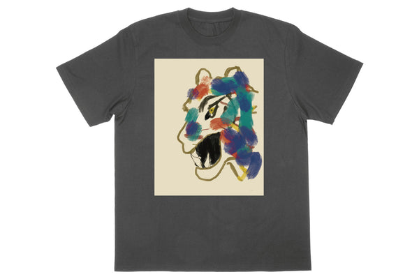 マスター・ワト 「JIYUUTONAKUTORAKA」Tシャツ（チャコールグレー）
