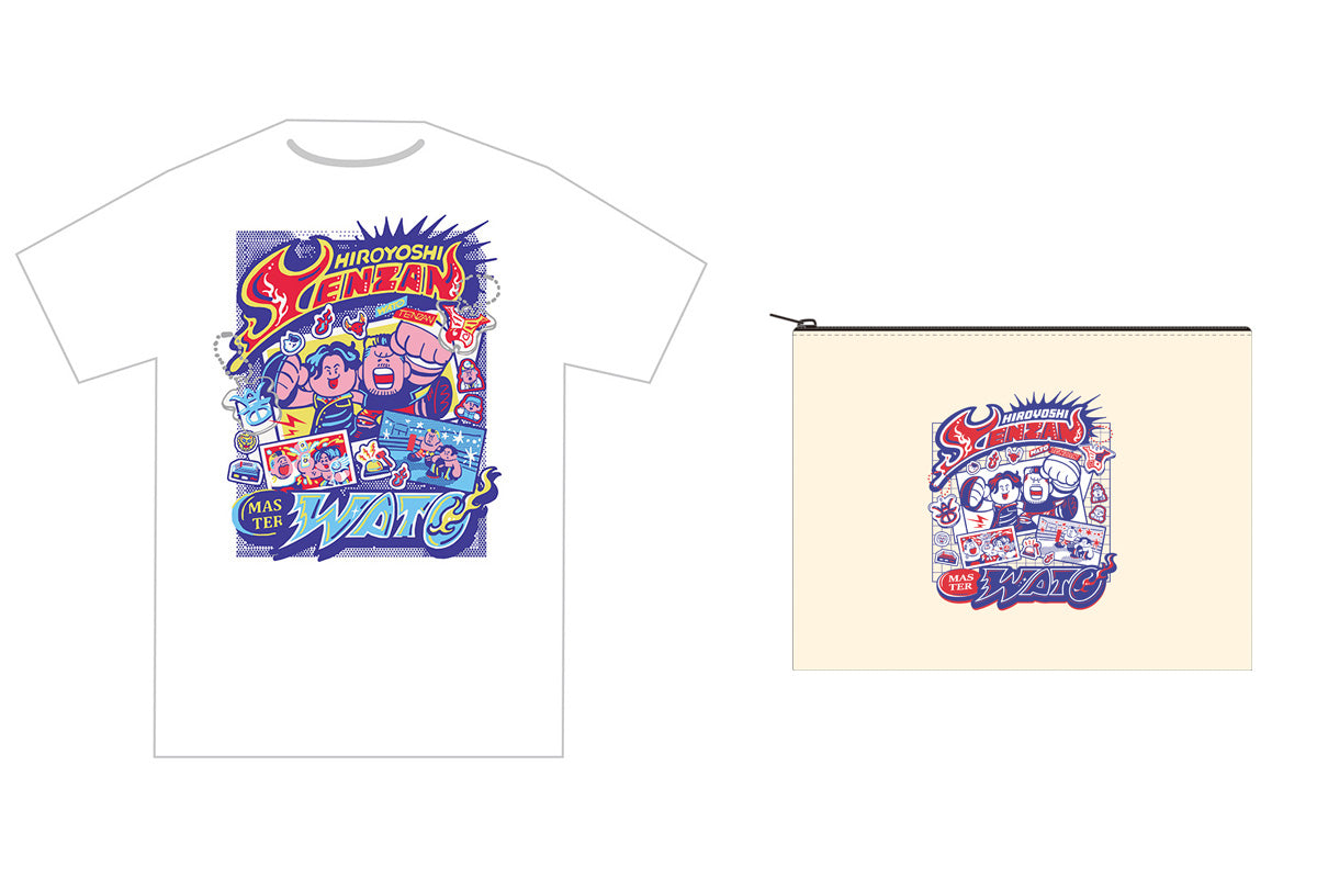 【8月中旬以降お届け】マスター・ワト＆天山広吉 メモリアルTシャツ＆フラットポーチ