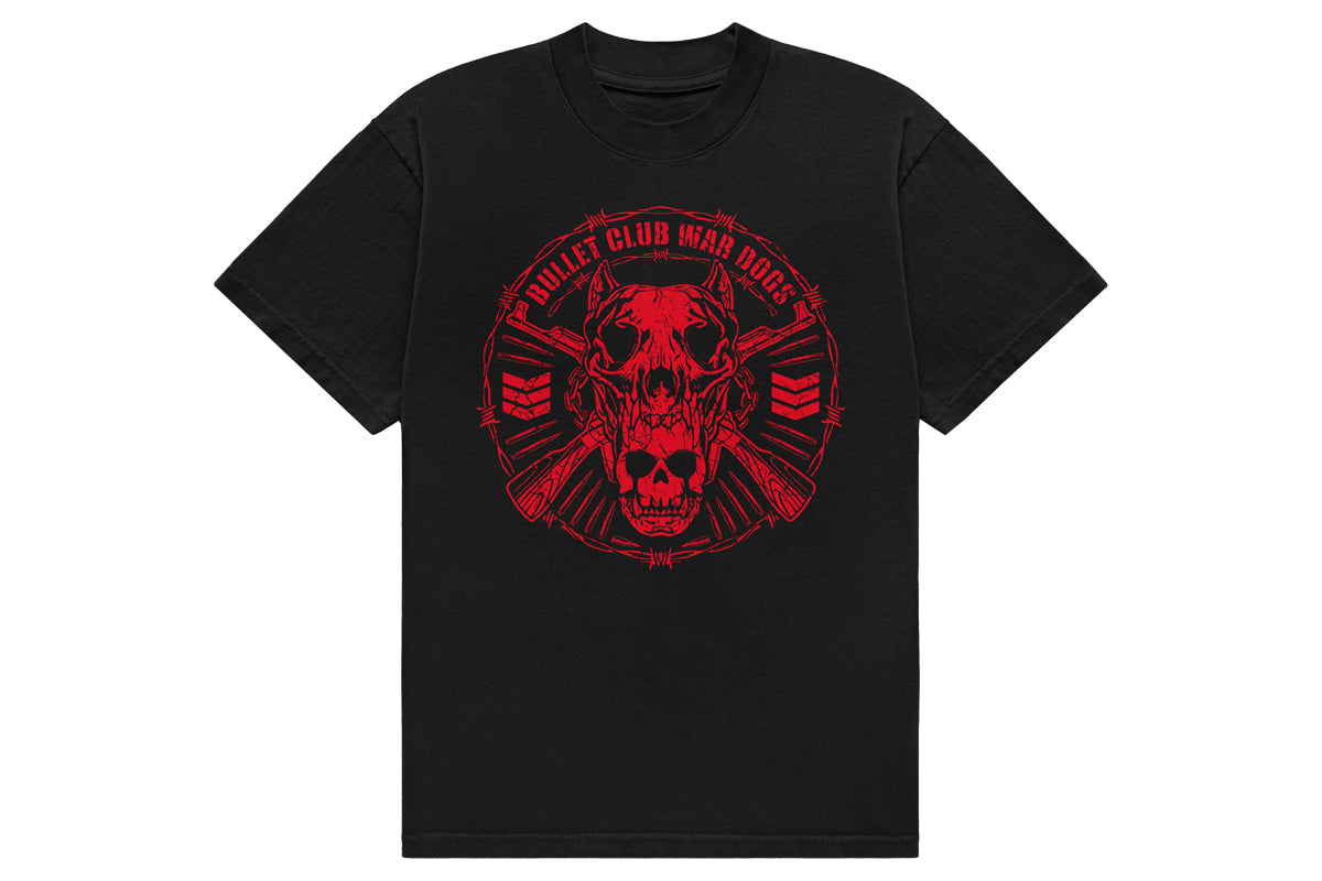 BULLET CLUB WAR DOGS Tシャツ（2025・ブラック×レッド）