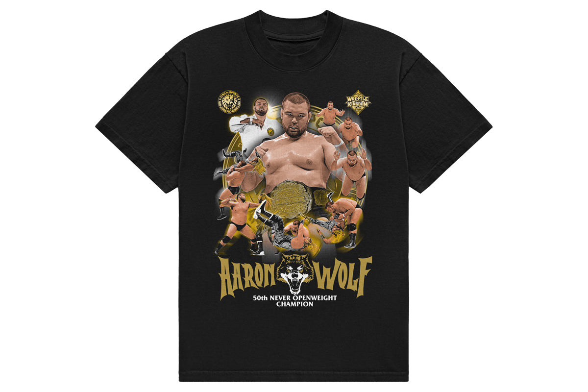 【2/26以降お届け】ウルフアロン プロレスデビュー&第50代NEVER無差別級王者 記念Tシャツ