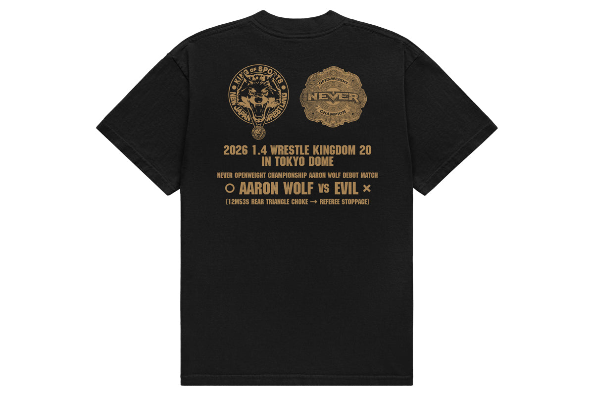 【2/26以降お届け】ウルフアロン プロレスデビュー&第50代NEVER無差別級王者 記念Tシャツ