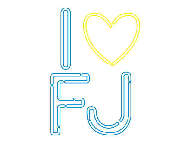 ジュース＆フィンレー「I LOVE FJ」Tシャツ（ホワイト）