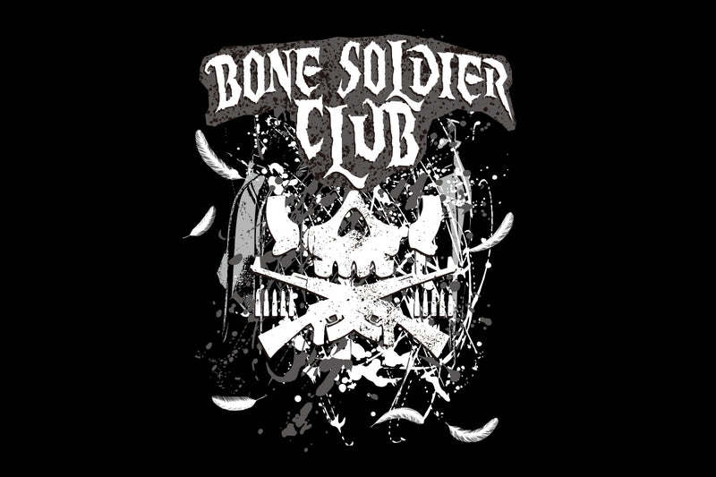 石森太二「BONE SOLDIER CLUB」Tシャツ（2022/ブラック×グレー）