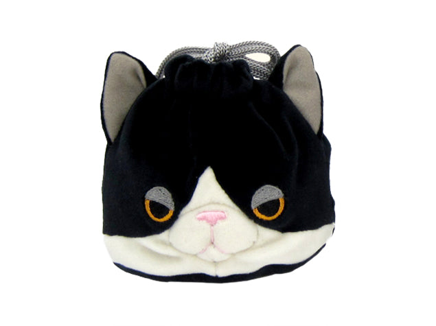 もちねこ ハチワレ もちもち巾着（Sサイズ）